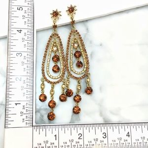 Jim Ball Jewelry - Swarovski Crystal Topaz Chandelier Event Earrings Jim Ball Jewelry - Swarovski Crystal Topaz Chandelier Event Earrings